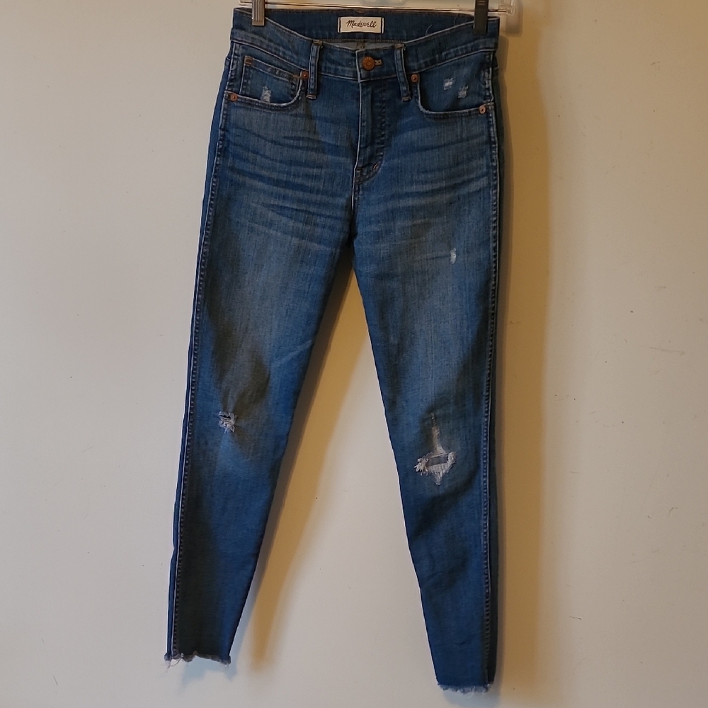 MADEWELL 26 High Rise 9" Distressed Skinny Jeans HR
